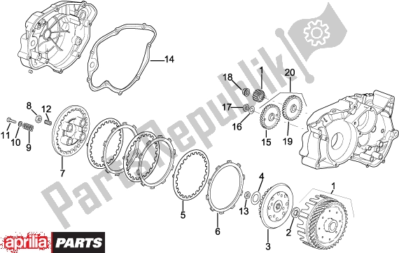 Alle onderdelen voor de Clutch van de Aprilia RS 322 50 1996 - 1998