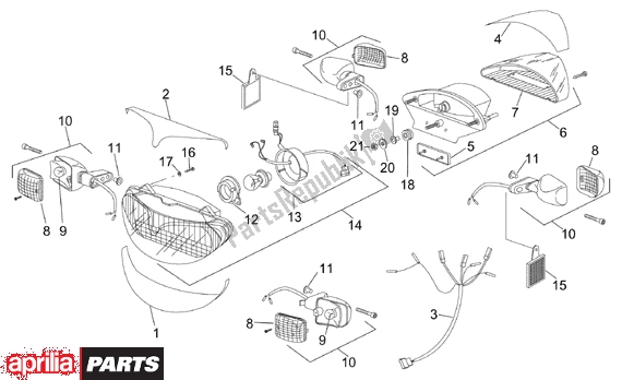 All parts for the Electrical System of the Aprilia RS 322 50 1996 - 1998