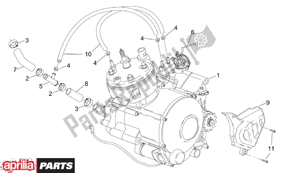 Alle onderdelen voor de Engine van de Aprilia RS 322 50 1996 - 1998