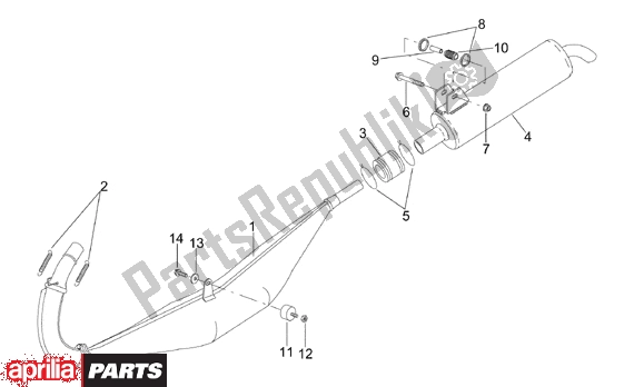 All parts for the Exhaust Unit of the Aprilia RS 322 50 1996 - 1998