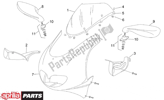 All parts for the Front Body I of the Aprilia RS 322 50 1996 - 1998
