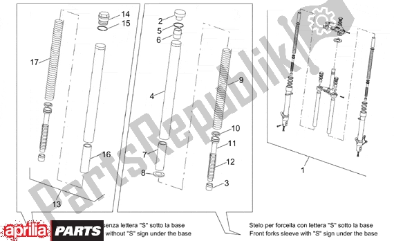 Alle onderdelen voor de Front Fork Ii van de Aprilia RS 322 50 1996 - 1998