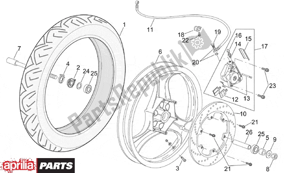 Todas as partes de Front Wheel do Aprilia RS 322 50 1996 - 1998