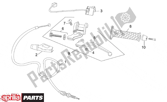 All parts for the Lh Controls of the Aprilia RS 322 50 1996 - 1998