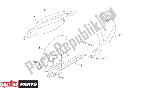 Toutes les pièces pour le Rear Body Iii du Aprilia RS 322 50 1996 - 1998