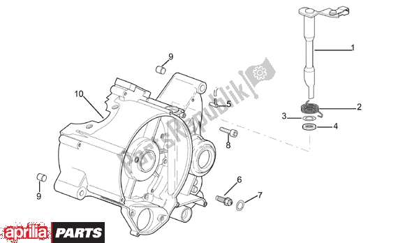 All parts for the Right Crankcase 6 Gear Am6 of the Aprilia RS 322 50 1996 - 1998