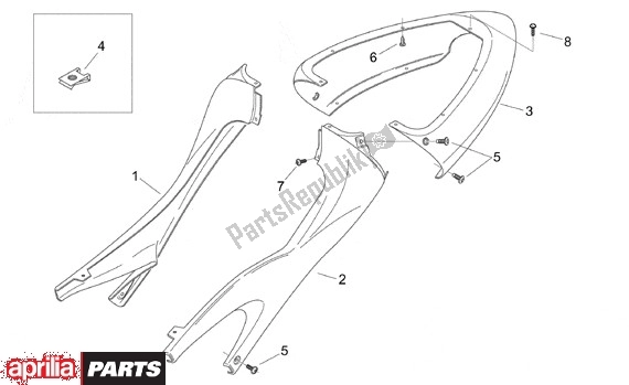 Wszystkie części do Achterkant Opbouw I Aprilia RS 323 50 1999 - 2005