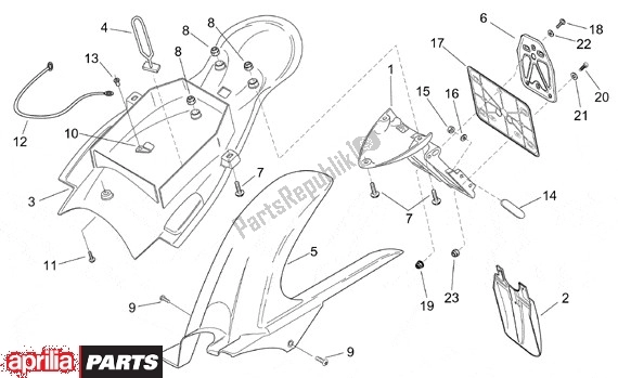 All parts for the Achterkant Opbouw Ii of the Aprilia RS 323 50 1999 - 2005