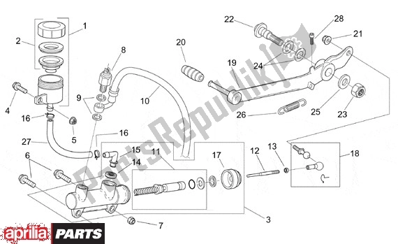 Toutes les pièces pour le Achterwielrempomp du Aprilia RS 323 50 1999 - 2005