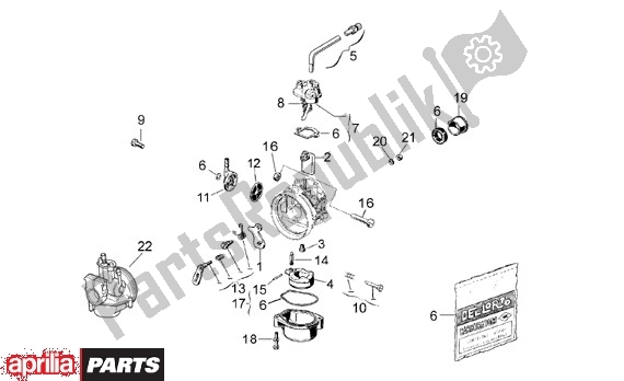 All parts for the Carburateur Pg of the Aprilia RS 323 50 1999 - 2005