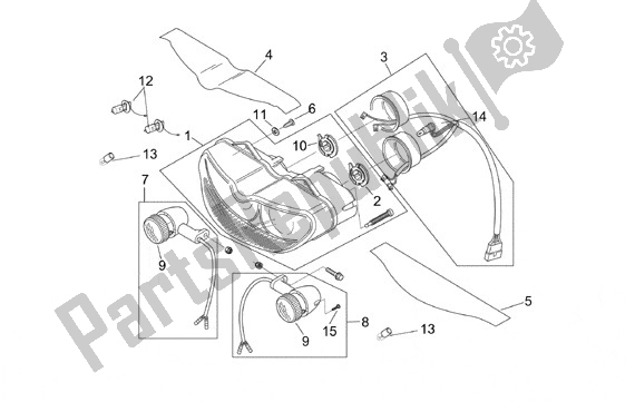 Todas las partes para Faro de Aprilia RS 323 50 1999 - 2005