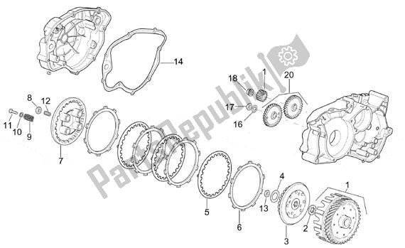 All parts for the Clutch of the Aprilia RS 323 50 1999 - 2005