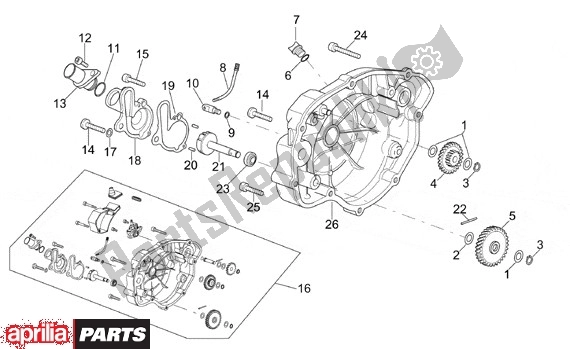 Alle onderdelen voor de Koppelingsdeksel van de Aprilia RS 323 50 1999 - 2005