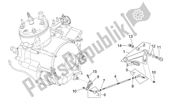 All parts for the Shift Lever of the Aprilia RS 323 50 1999 - 2005