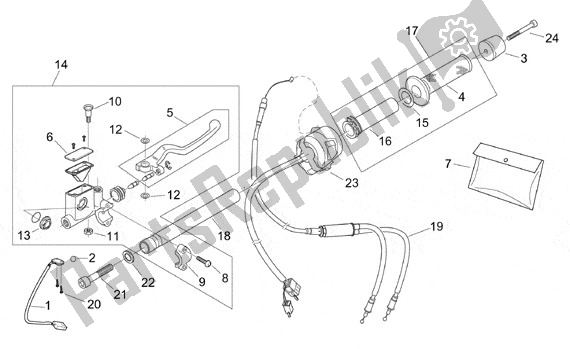 Tutte le parti per il Schakelingen Rechts del Aprilia RS 323 50 1999 - 2005