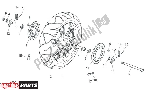 Tutte le parti per il Ruota Posteriore del Aprilia RS 26 50 2006