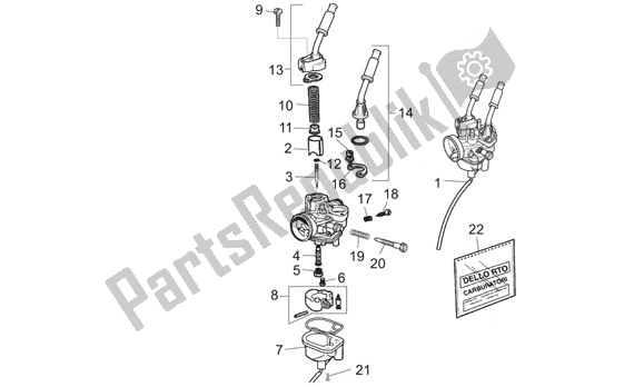 All parts for the Carburettor of the Aprilia RS 26 50 2006
