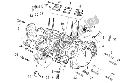 All parts for the Crankcase of the Aprilia RS 26 50 2006