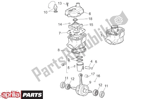 Alle Teile für das Cilinder Zuigers des Aprilia RS 26 50 2006
