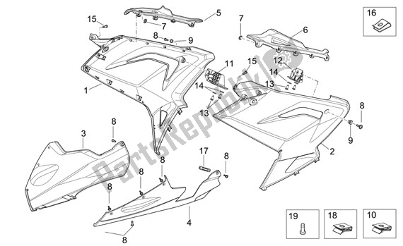 All parts for the Middenaufbouw of the Aprilia RS 26 50 2006