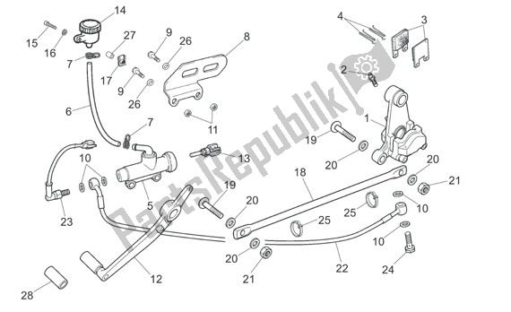 Todas las partes para Sistema De Frenos Trasero de Aprilia RS 26 50 2006