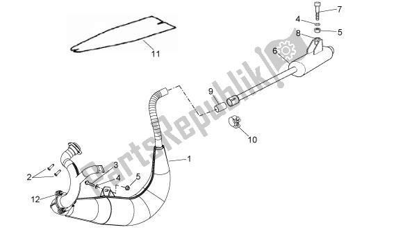 Wszystkie części do Uitlaatgroep Aprilia RS 26 50 2006