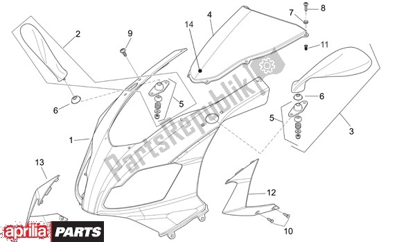 All parts for the Voorscherm of the Aprilia RS 26 50 2006