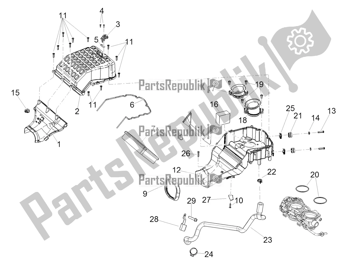 Todas as partes de Caixa De Ar do Aprilia RS 660 ABS 2020