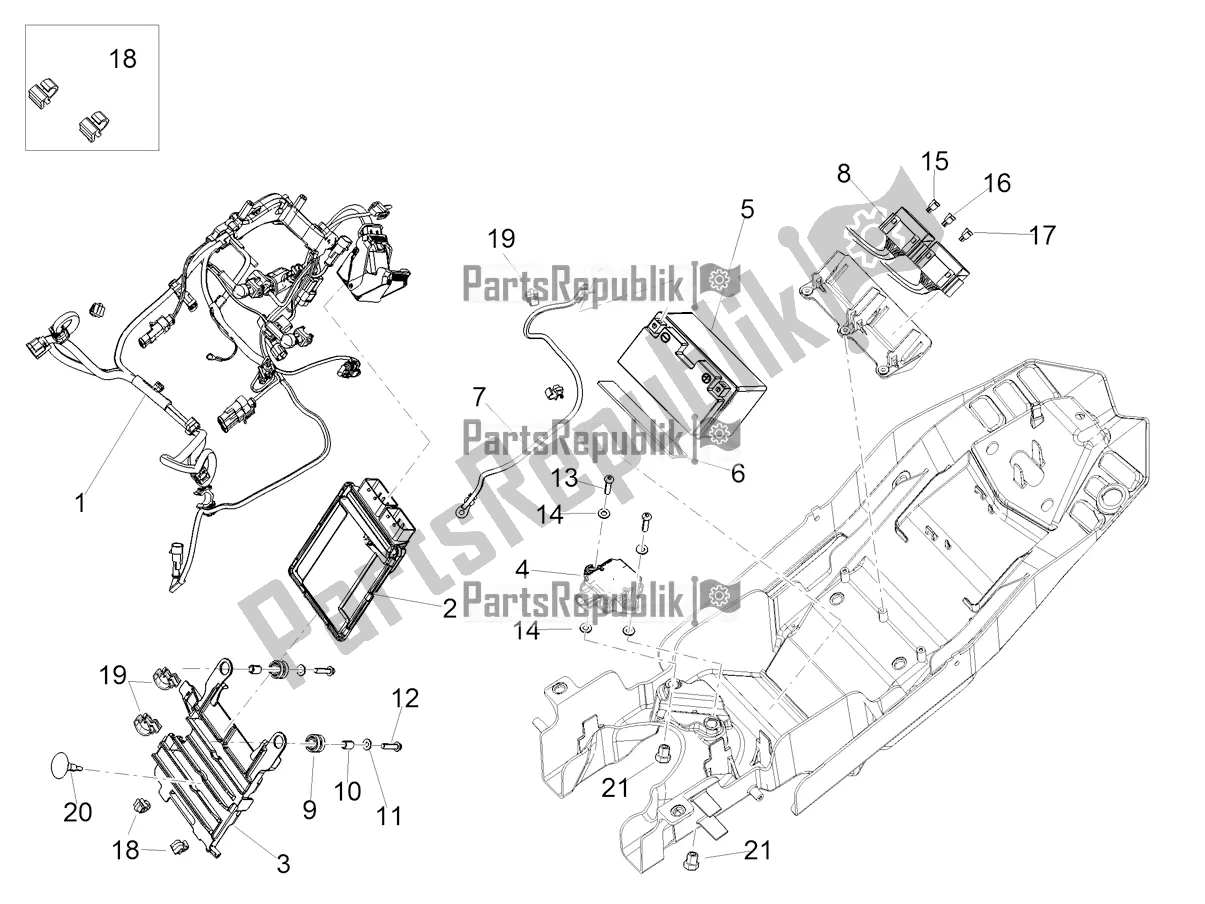 Todas as partes de Sistema Elétrico Central do Aprilia RS 660 ABS 2020