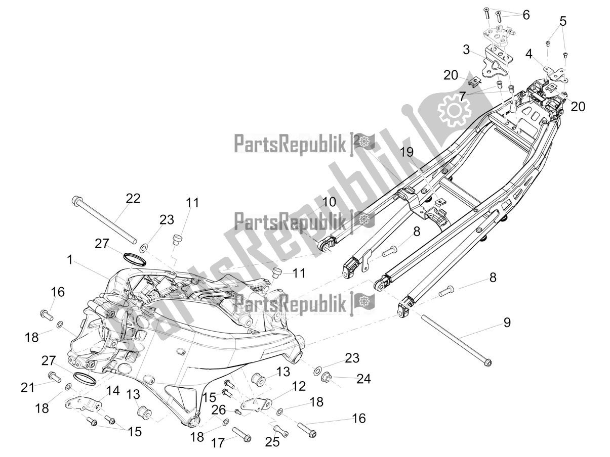 Todas as partes de Quadro, Armação do Aprilia RS 660 ABS 2020