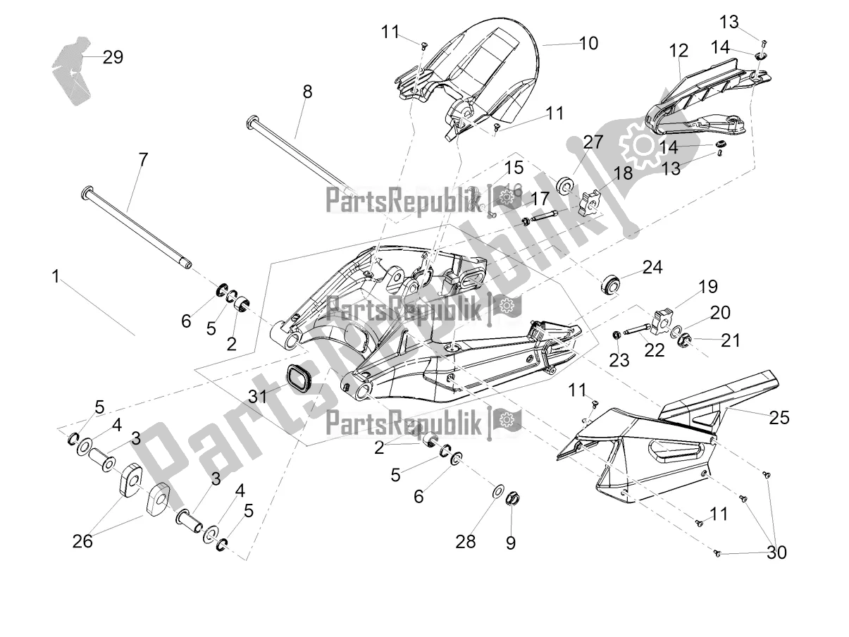 Alle Teile für das Schwinge des Aprilia RS 660 ABS 2020