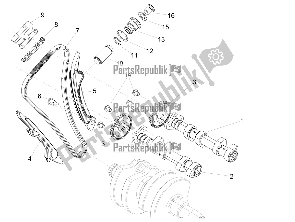 All parts for the Timing System of the Aprilia RS 660 ABS 2020