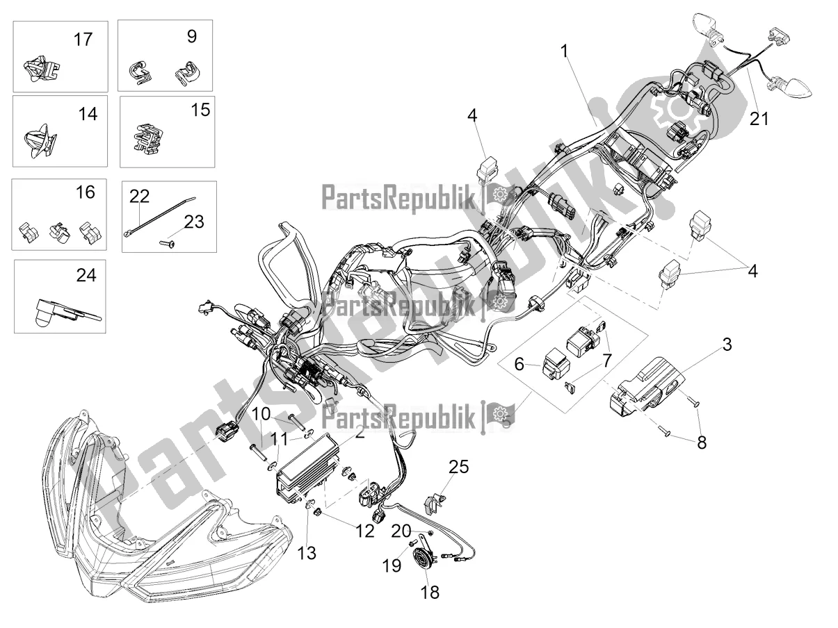 Wszystkie części do Przedni Uk? Ad Elektryczny Aprilia RS 660 ABS 2021