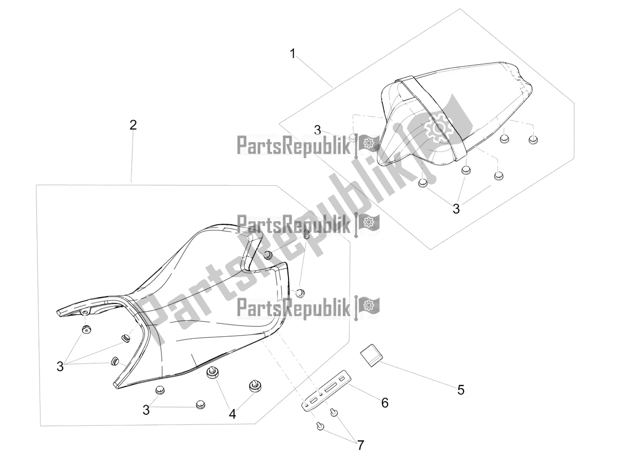Alle onderdelen voor de Zadel van de Aprilia RS 660 ABS 2021
