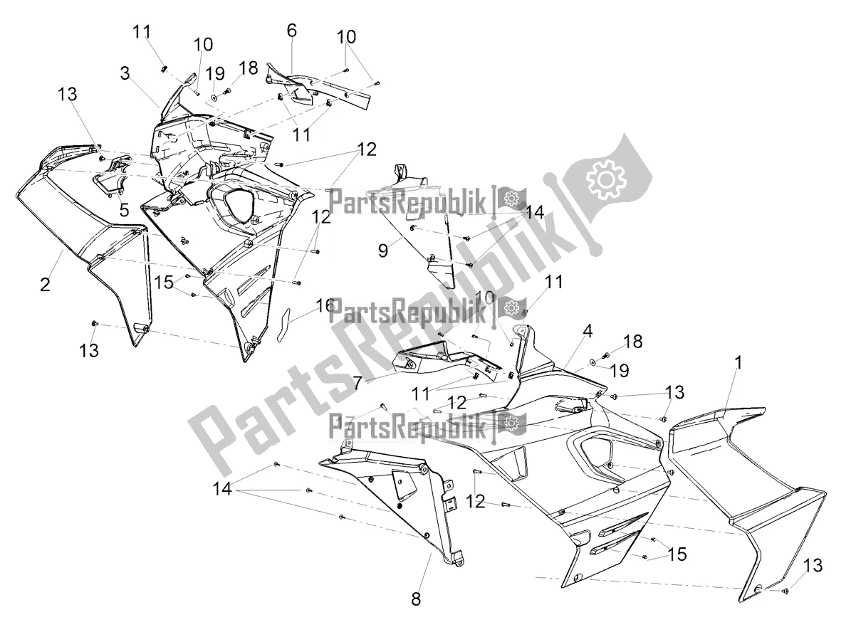 All parts for the Side Fairing of the Aprilia RS 660 ABS 2021