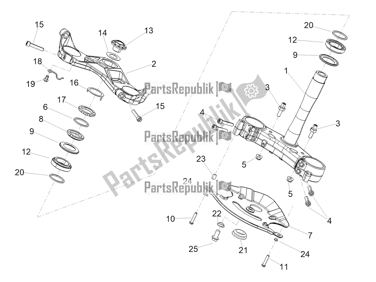Alle onderdelen voor de Sturen van de Aprilia RS 660 ABS 2021