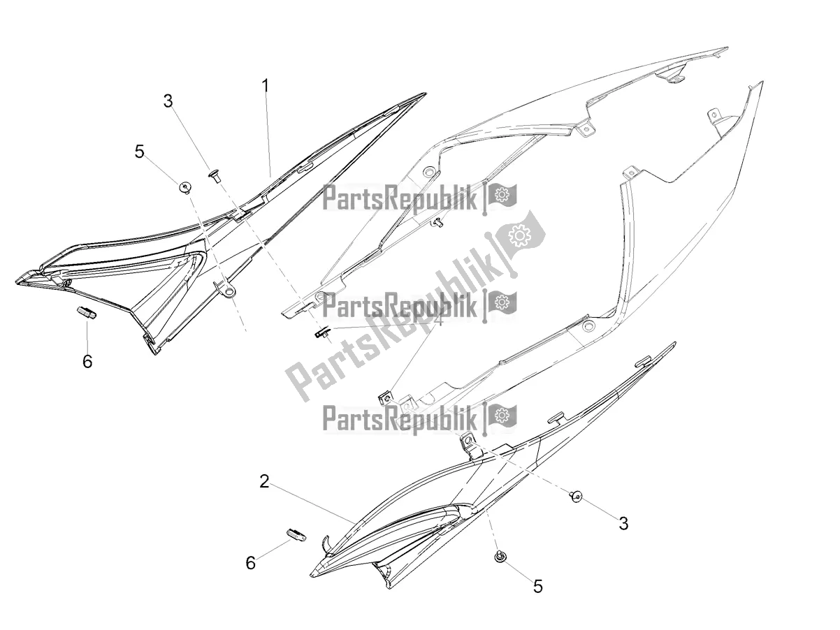 All parts for the Central Body of the Aprilia RS 660 ABS 2022