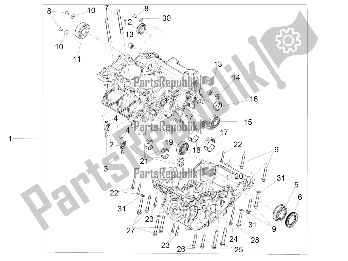 All parts for the Crankcases I of the Aprilia RS 660 ABS 2022