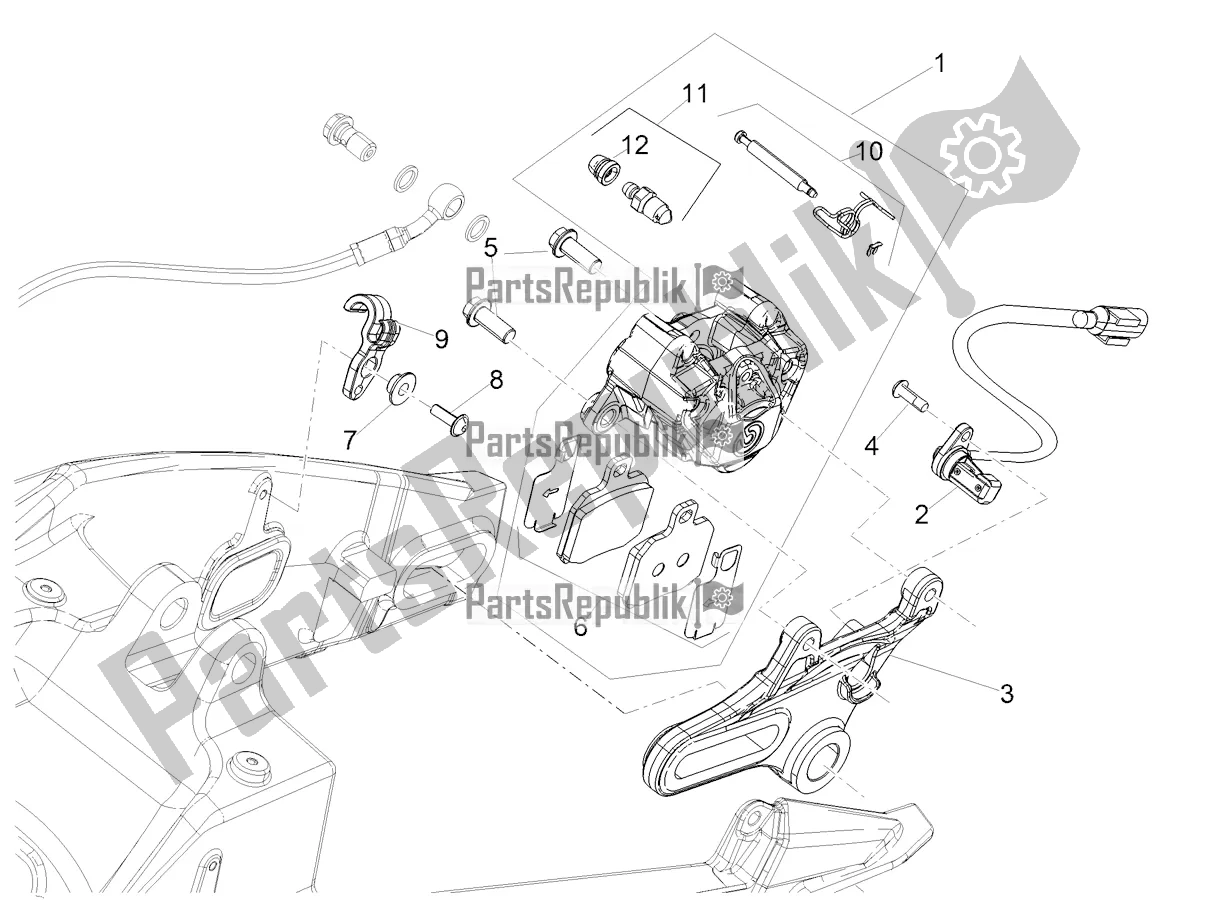 All parts for the Rear Brake Caliper of the Aprilia RS 660 ABS 2022