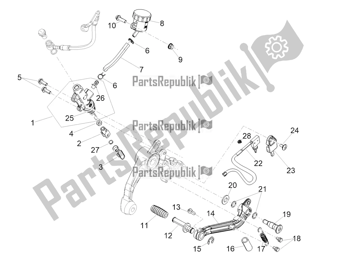 All parts for the Rear Master Cylinder of the Aprilia RS 660 ABS 2022