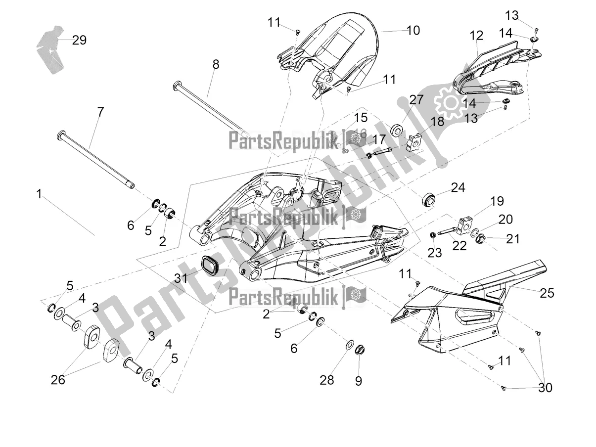 Tutte le parti per il Forcellone del Aprilia RS 660 ABS 2022