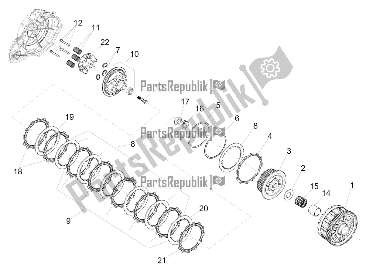 Alle onderdelen voor de Koppeling van de Aprilia RS 660 ABS Apac 2021