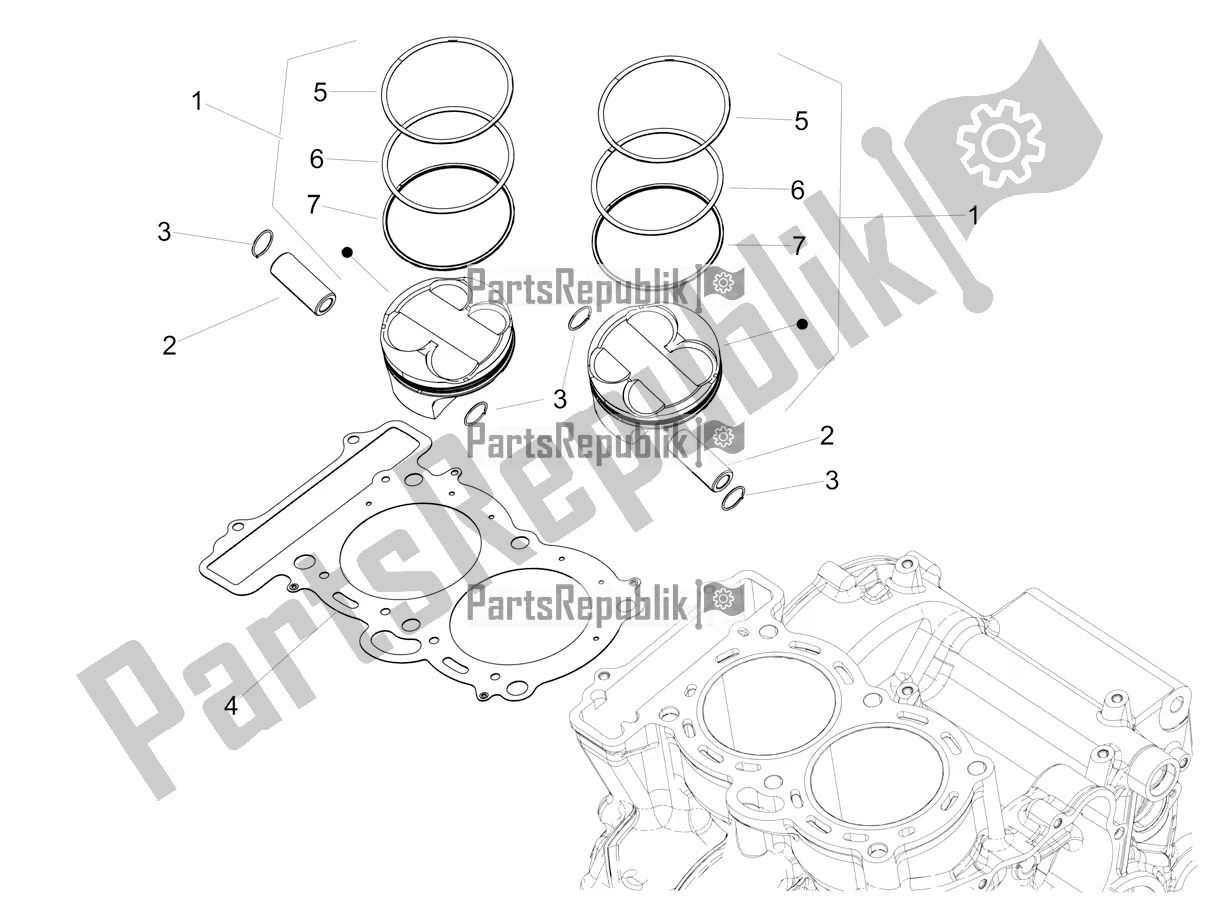 All parts for the Cylinder - Piston of the Aprilia RS 660 ABS Apac 2021