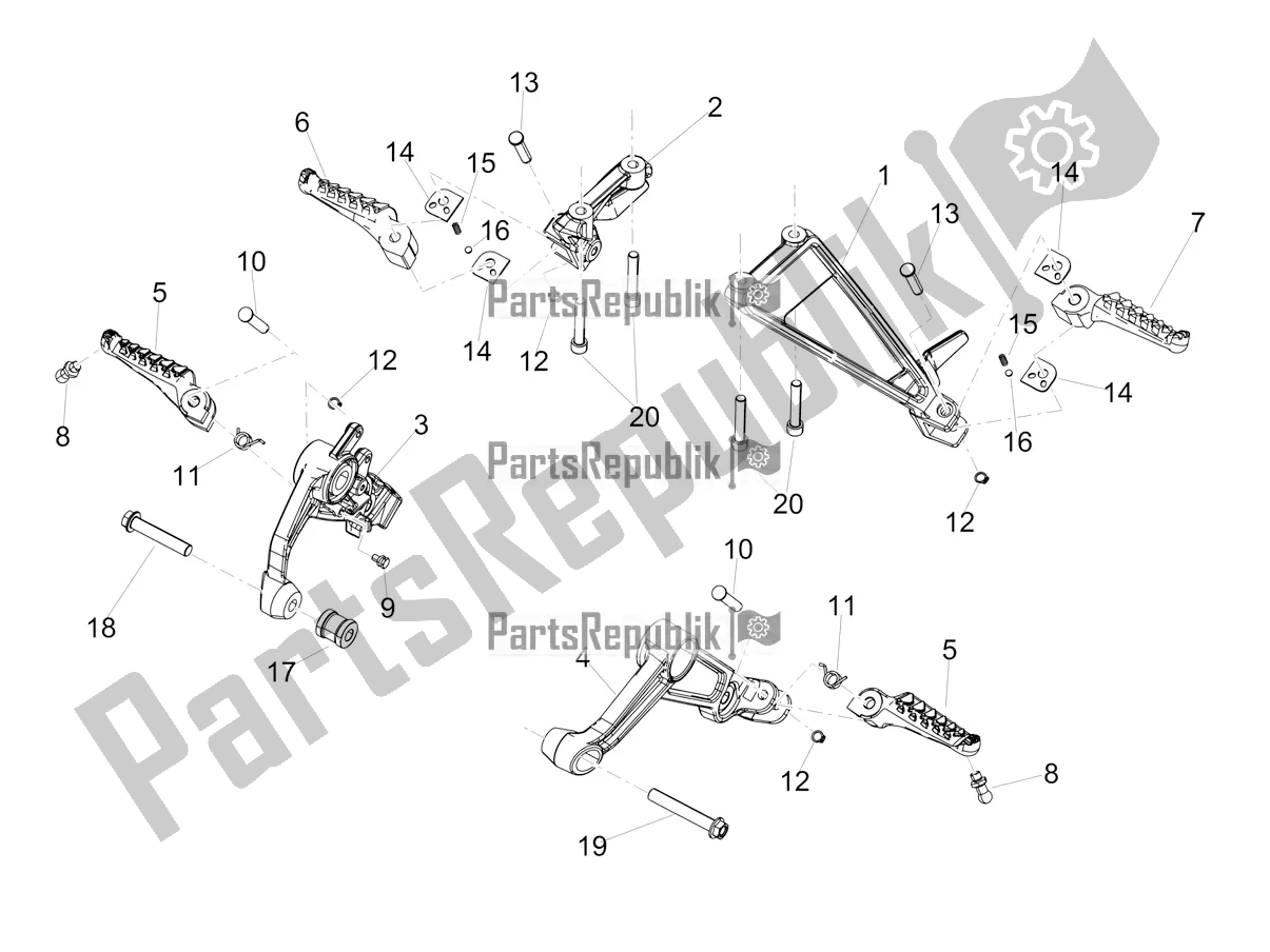Todas las partes para Reposapiés de Aprilia RS 660 ABS Apac 2021