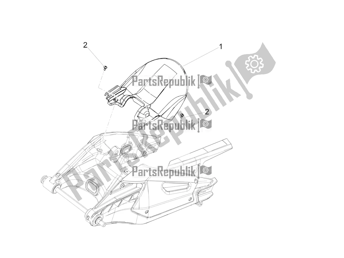 All parts for the Rear Mudguard of the Aprilia RS 660 ABS Apac 2021