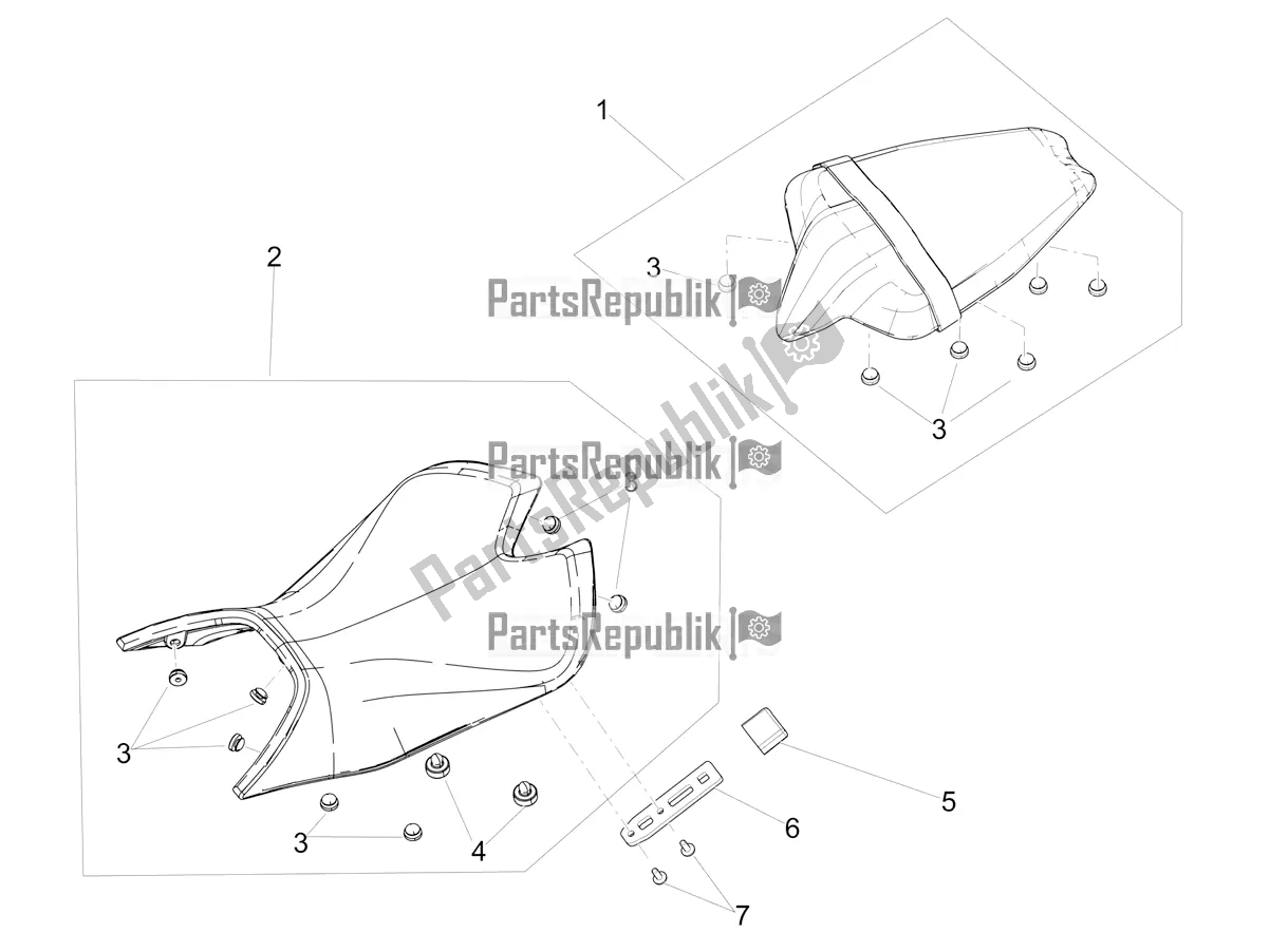 All parts for the Saddle of the Aprilia RS 660 ABS Apac 2021