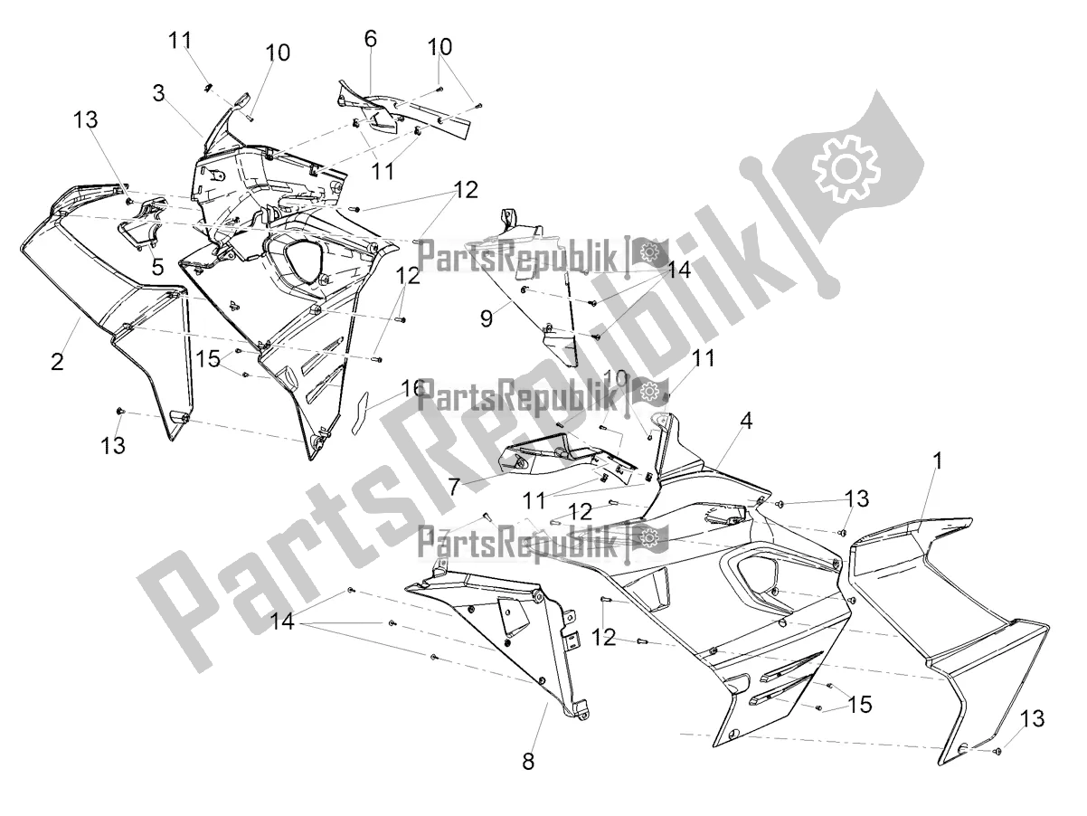 Alle Teile für das Seitenverkleidung des Aprilia RS 660 ABS Apac 2021