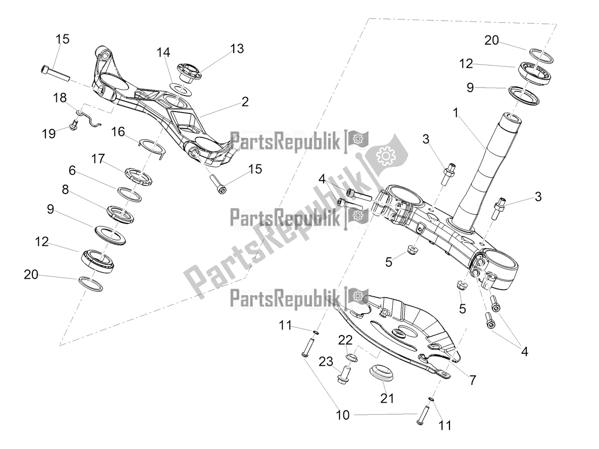 All parts for the Steering of the Aprilia RS 660 ABS Apac 2021