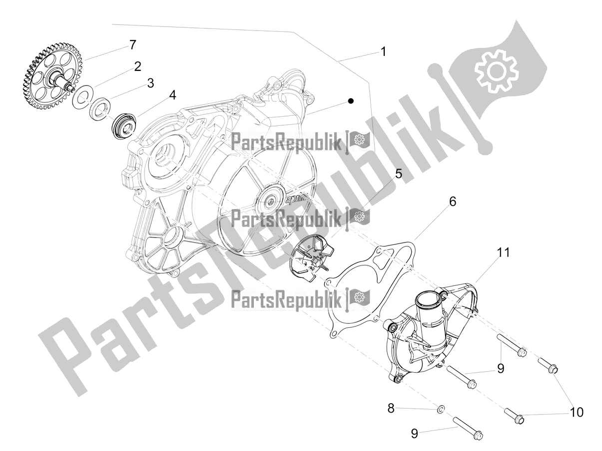 All parts for the Water Pump of the Aprilia RS 660 ABS Apac 2021