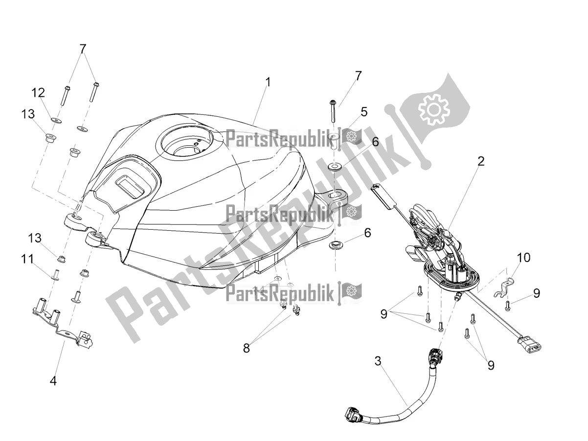 Alle onderdelen voor de Benzinetank van de Aprilia RS 660 ABS Apac 2022